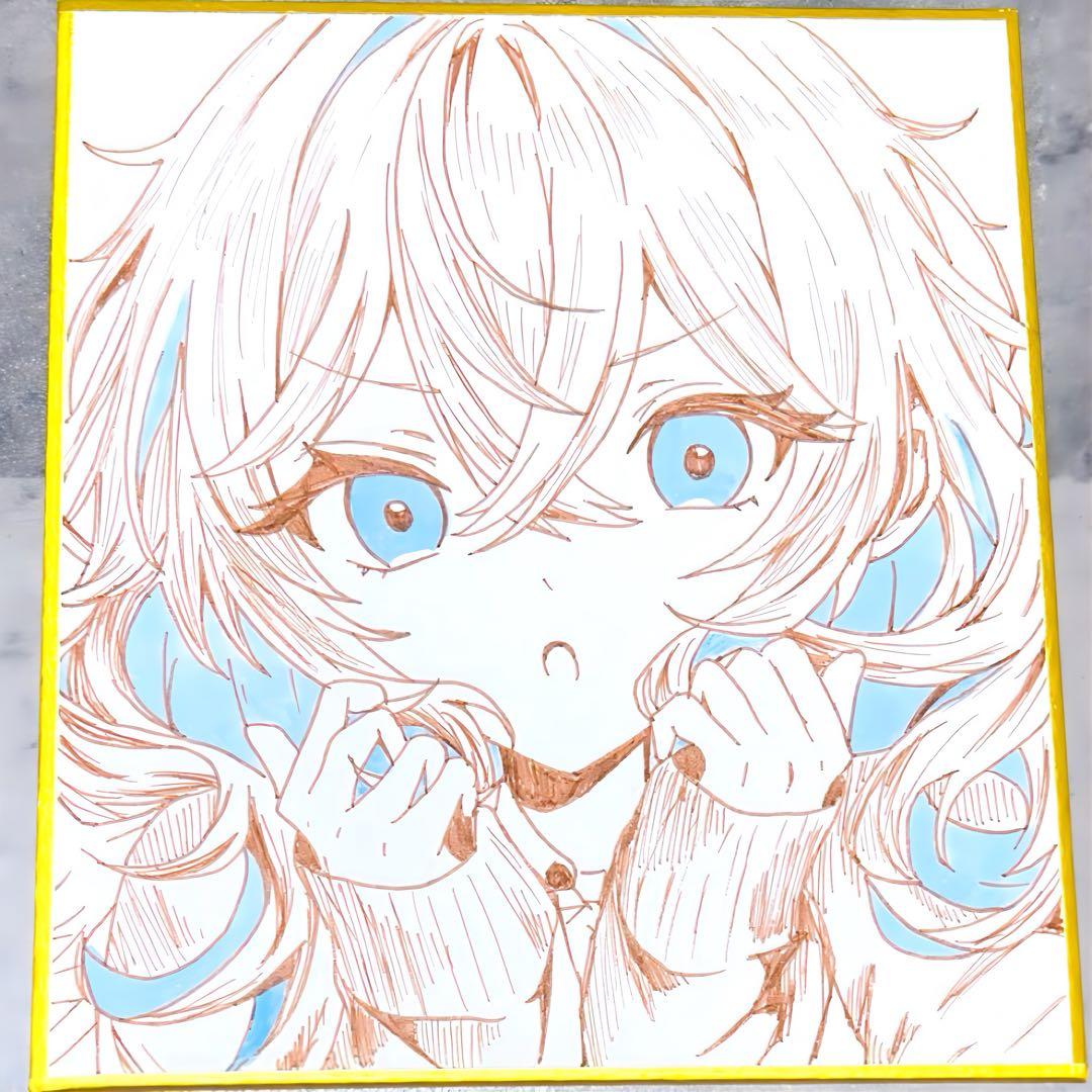 手描きイラスト アナログイラスト オリジナル 女の子 創作 - メルカリ