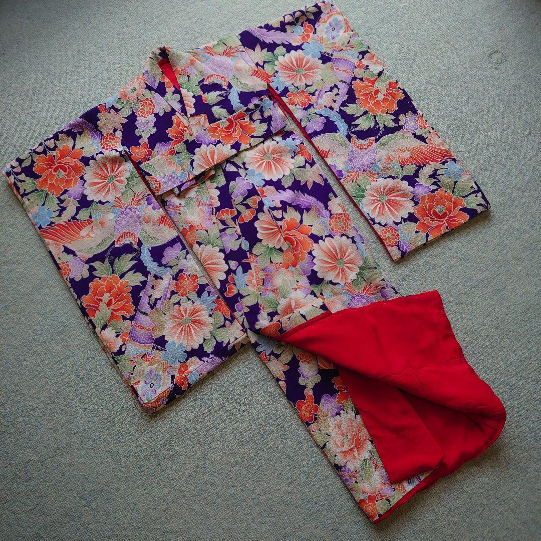 【高級縮緬】アンティーク　着物　大正　女の子　髪飾りセット　希少価値 七五三 髪飾り 7歳 勝山かんざし ちんころ付き4点セット「 ピンク