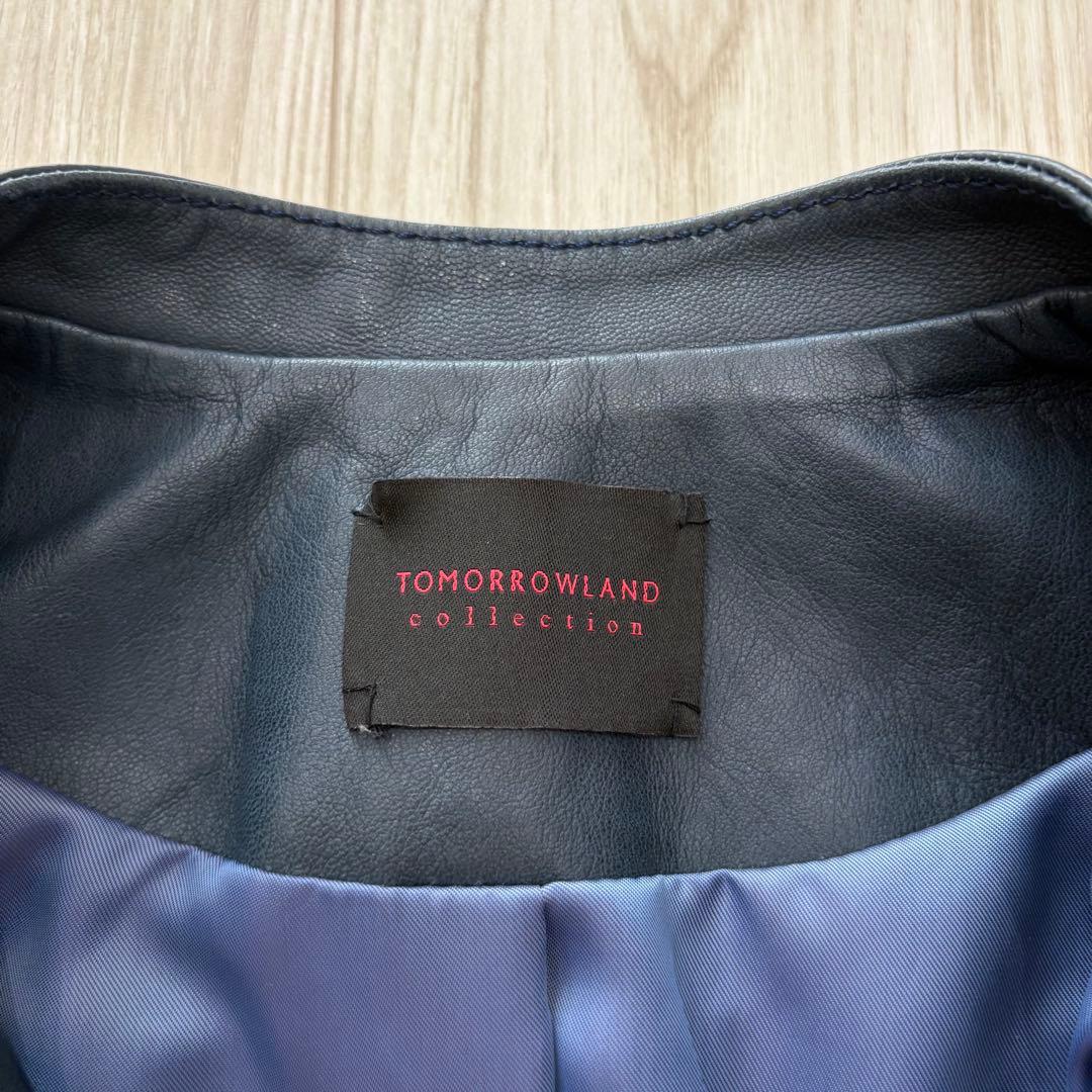 美品】23AW TOMORROWLAND レザージャケット 40 ネイビー - メルカリ