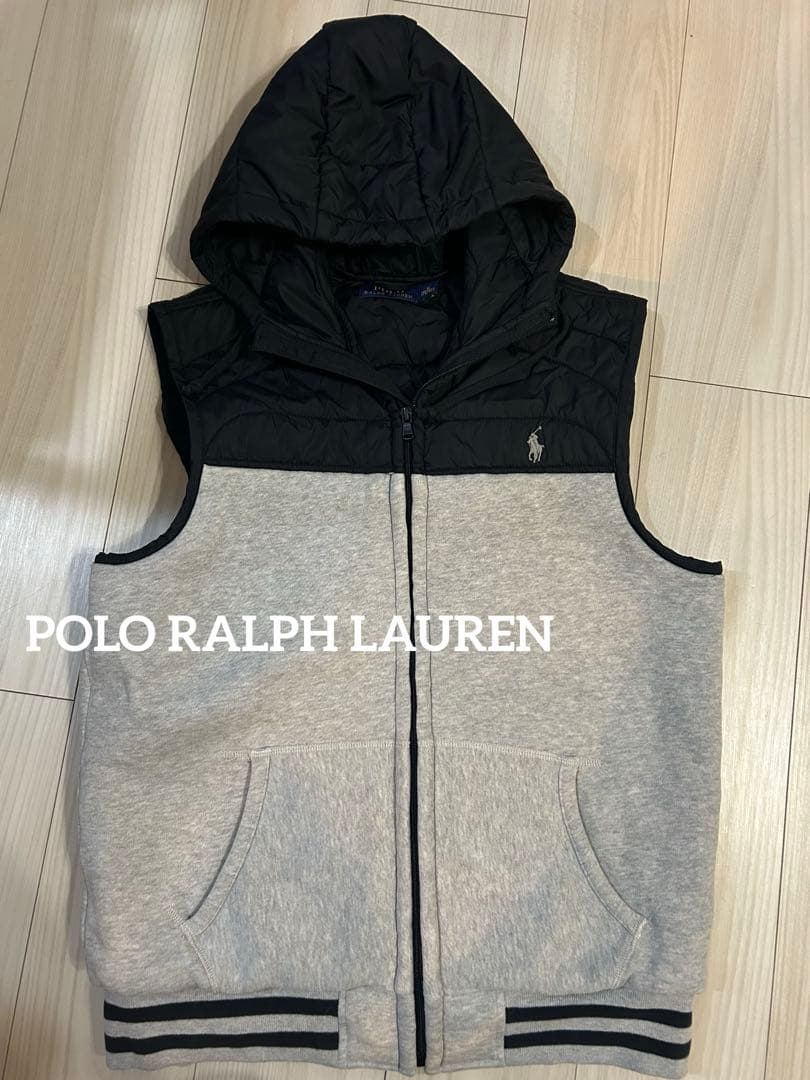 POLO RALPH LAUREN フード付きベスト M Polo Ralph Lauren フード付きベスト M グレー/ブラック - メルカリ