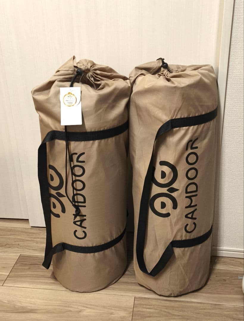 CAMDOOR インフレーターマット　ベージュ　 2個セット キャンプ用 インフレータブルマットダブル10cm、自動膨張 エアー