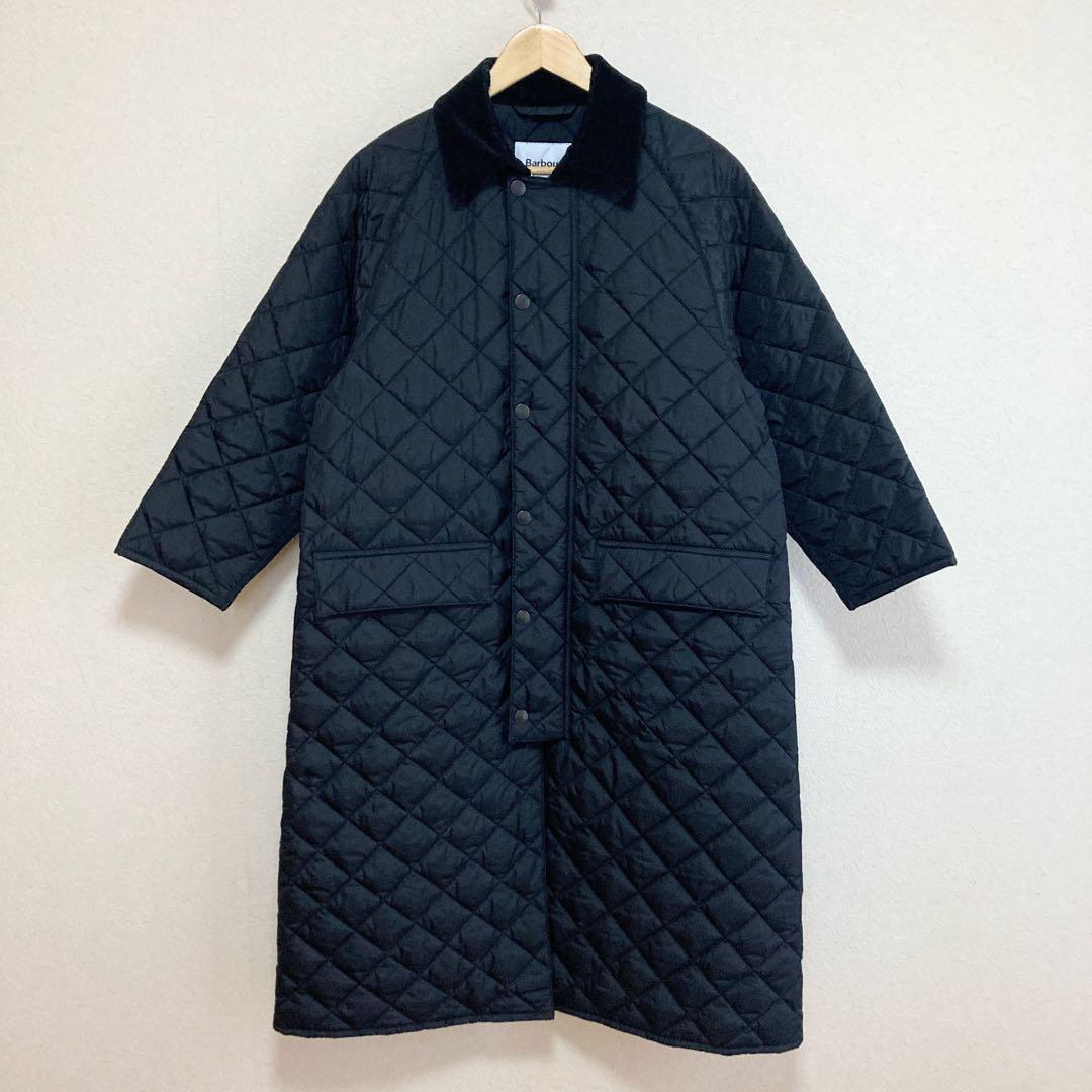 Barbour バブアー キルティングコート レディースM ブラック Barbour（バブアー） コート アウター OS TRANSPORT オーバーサイズ