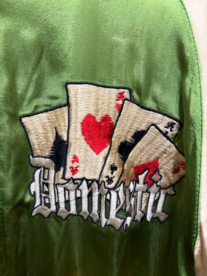 JUNKSTAR リバーシブル刺繍スカジャン スカル 骸骨 スケルトン Y2K