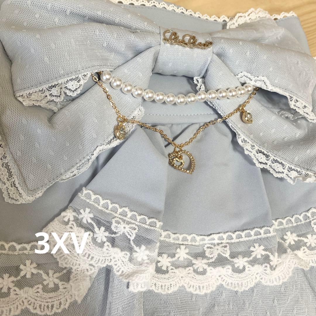 リズリサ ビッグリボンティアードスカート サックス 水色 ブルー