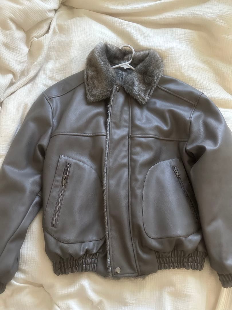 Camphorwoodフェイクレザーファー2wayリバーシブルフライトジャケット