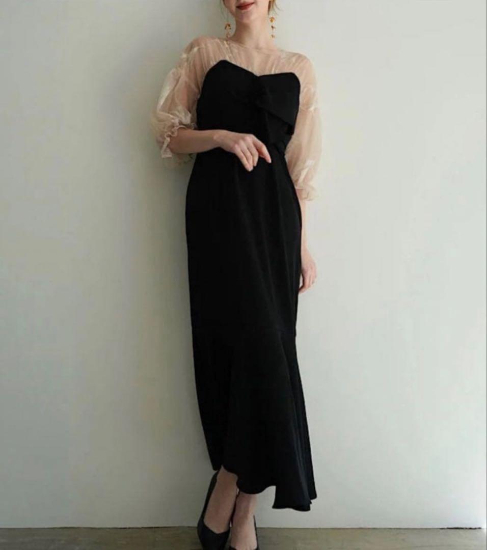 Acka sheer puff dress ブラック サイズ1 2サイズ】sheer puff dress（black） Acka.（エーシーケーエー）の
