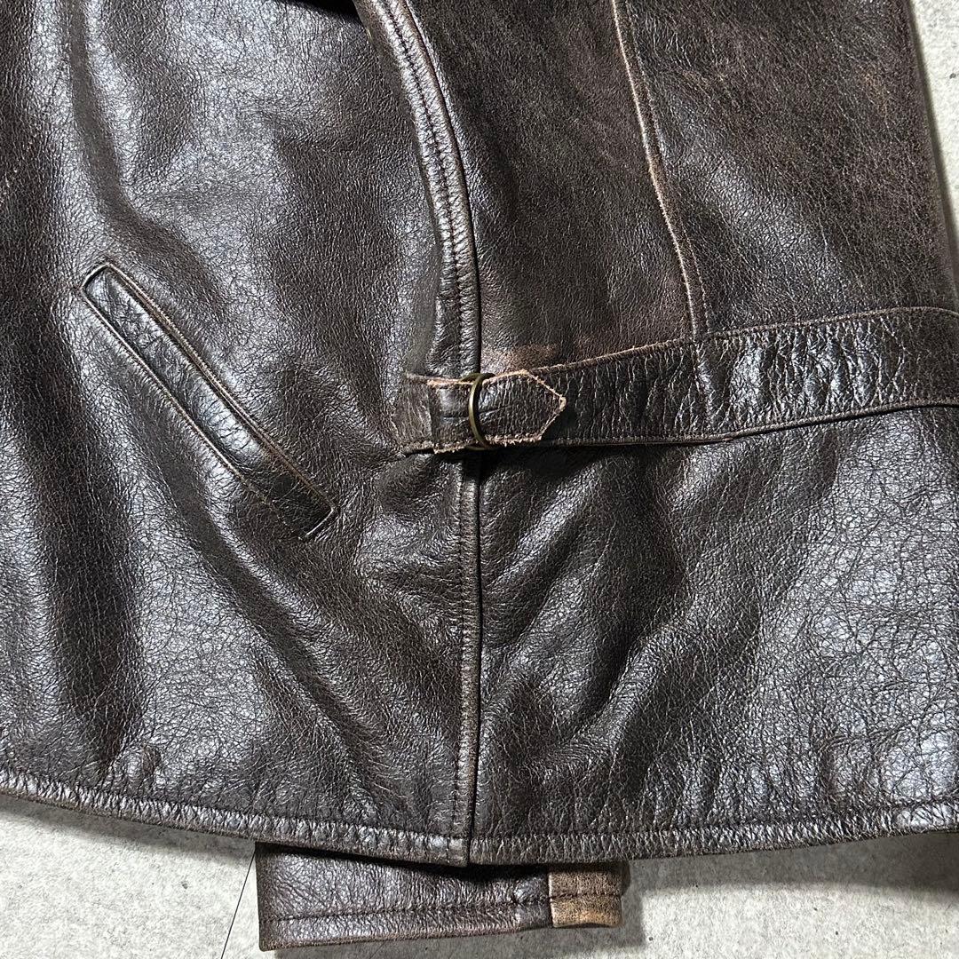 curphey leather ダークブラウン レザージャケット 44 - メルカリ