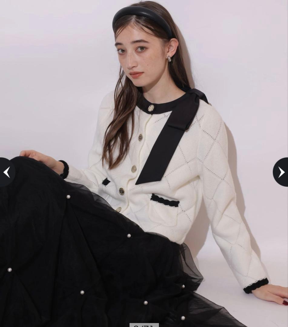 ほぼ新品 Rirandture Ribbon Knit Jacket - メルカリ