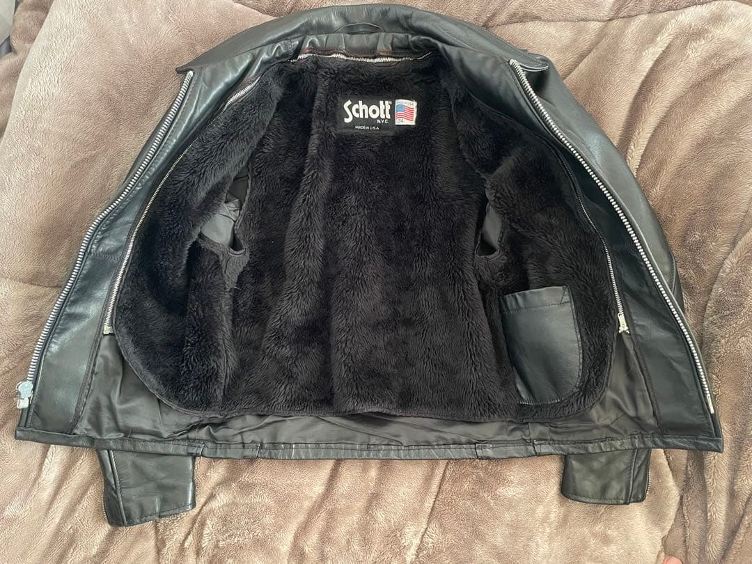 Schott】643Eレザージャケット 34サイズ 黒 - メルカリ