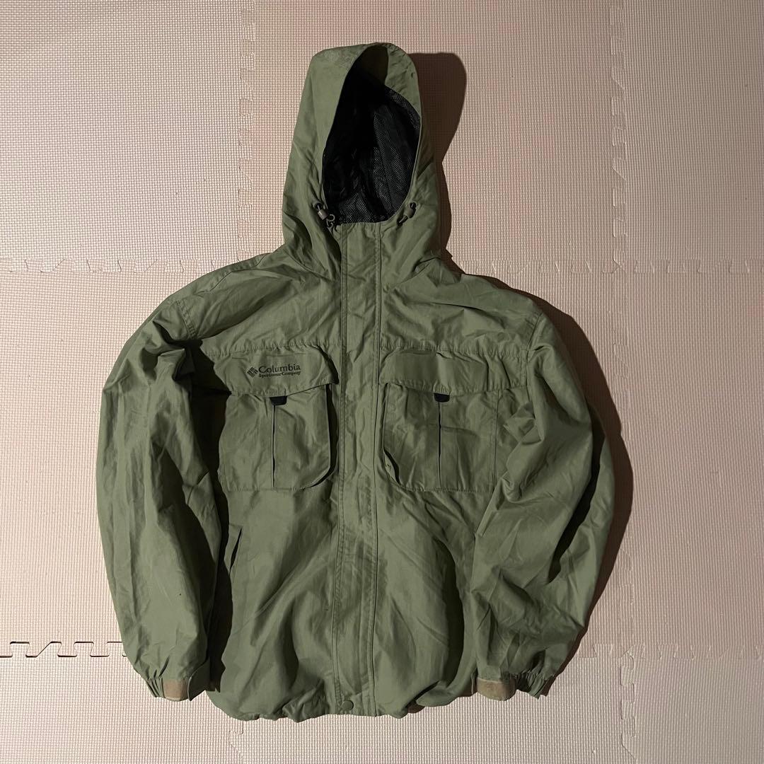 極防寒！】Columbia マウンテンパーカー ロゴ刺繍 ドローコード L