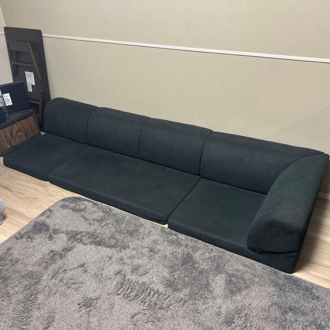 4人掛け　ローソファ　黒　ブラック 楽天市場】ソファ ソファー 本革 カウチソファ 4人掛け ローバック