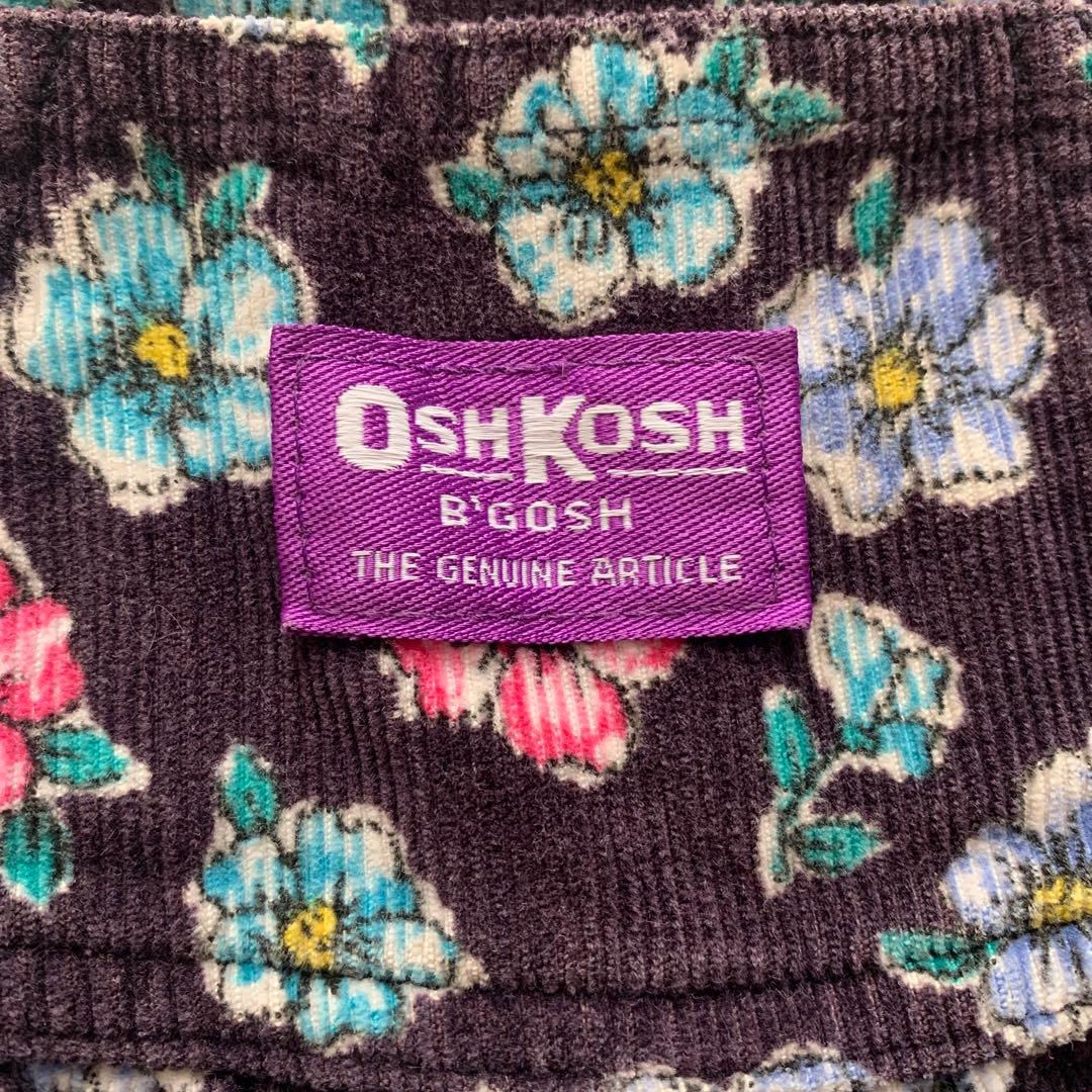 最終お値下げ☆オシュコシュ オーバーオール 花柄12M パープルタグ