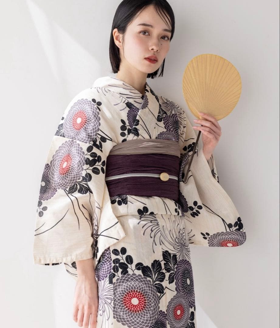 ゆかた館グレース　こだわり浴衣Sサイズ5点セット こだわり浴衣5点セット(浴衣/帯/下駄/腰紐/着付け冊子) 変わり織生地