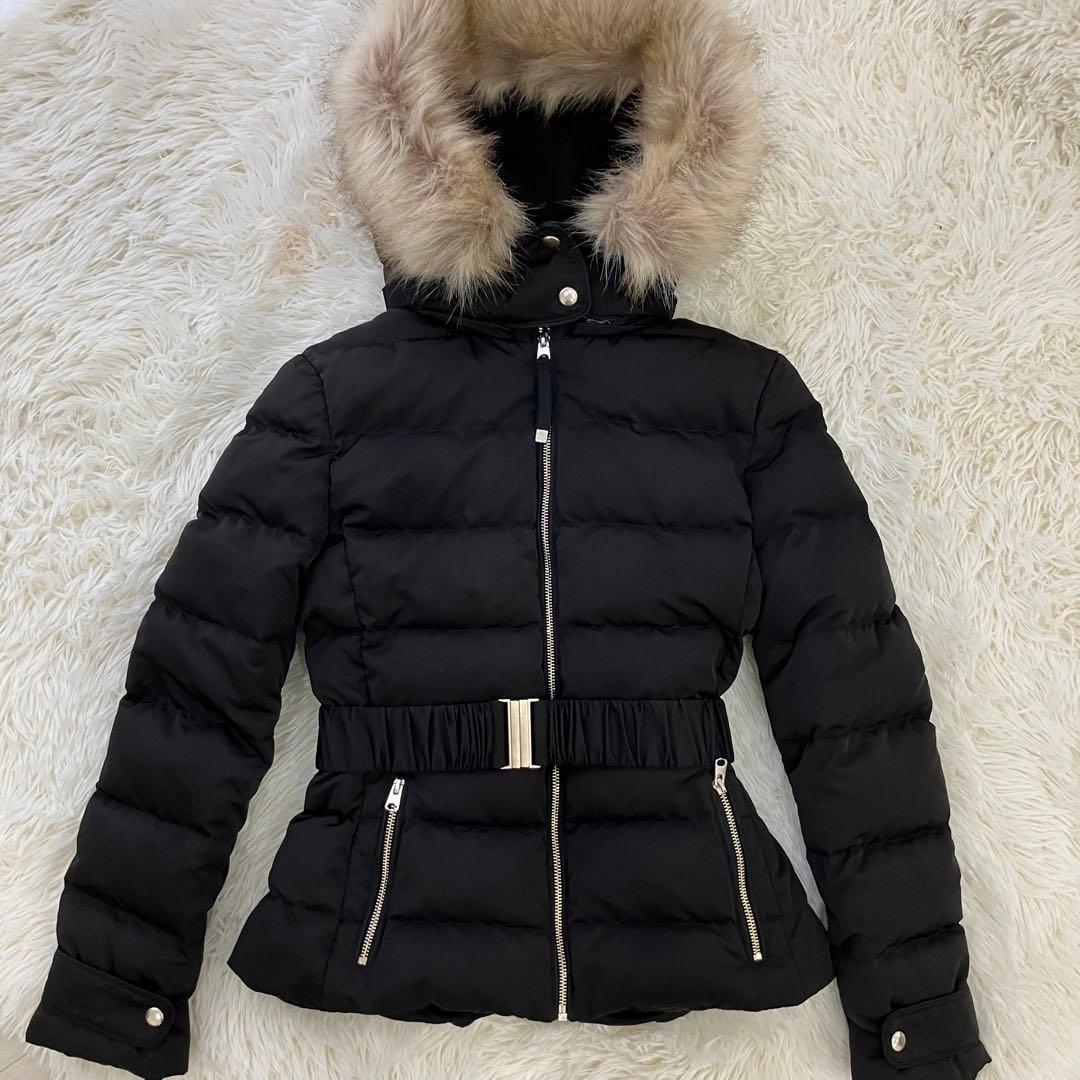 完売品✨ZARA ザラ ファー ダウンジャケット ベルト付き ボア ブラック