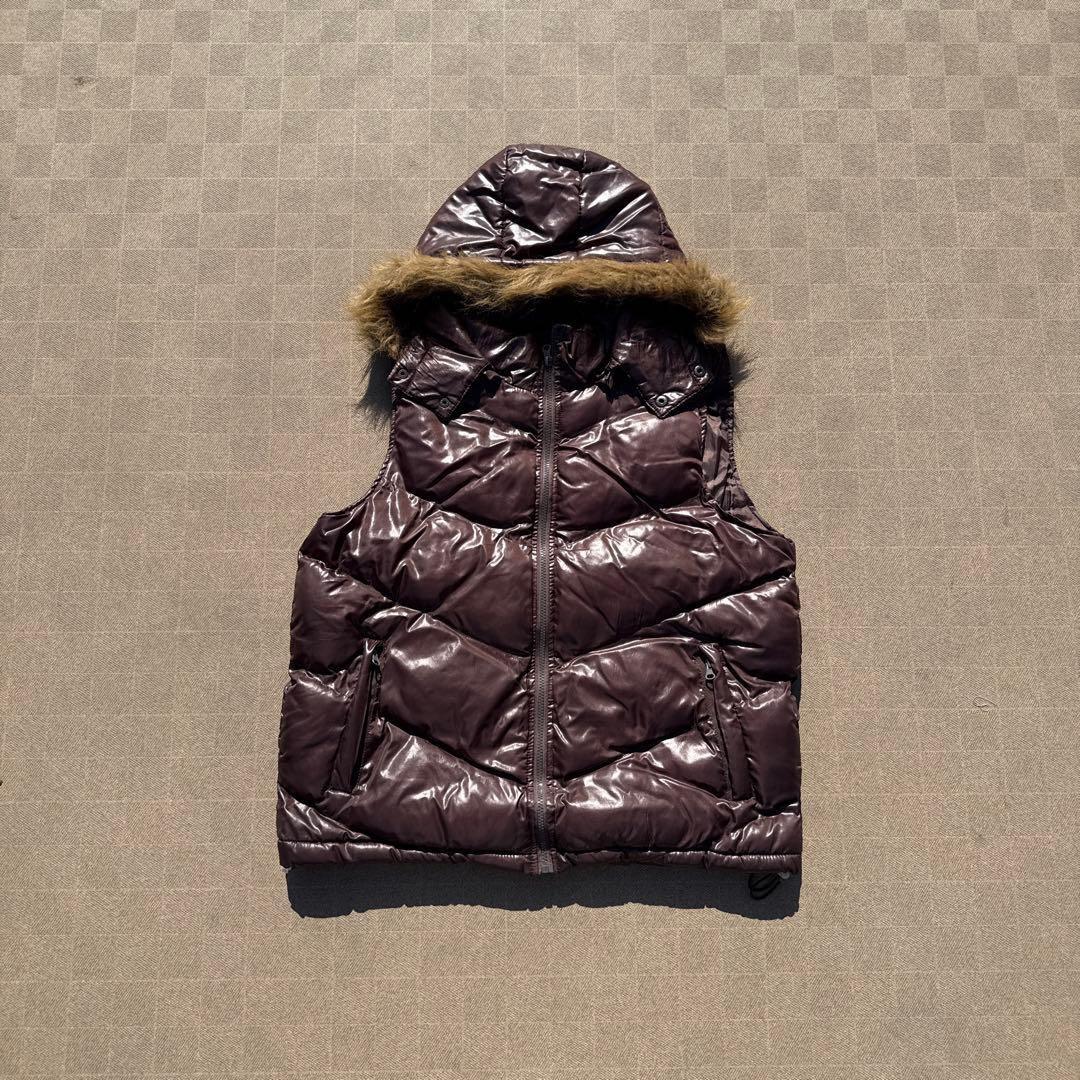 y2k archive 平成ギャル お兄系 ファーダウンベスト ブラウン 短丈