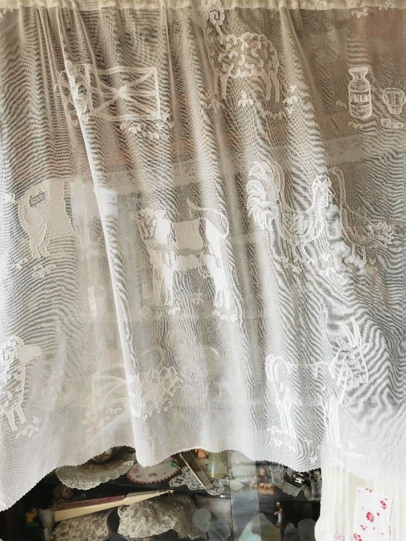 17日特別価格✾アンティーク牧場マドラスレース 酪農 羊馬山羊豚鶏