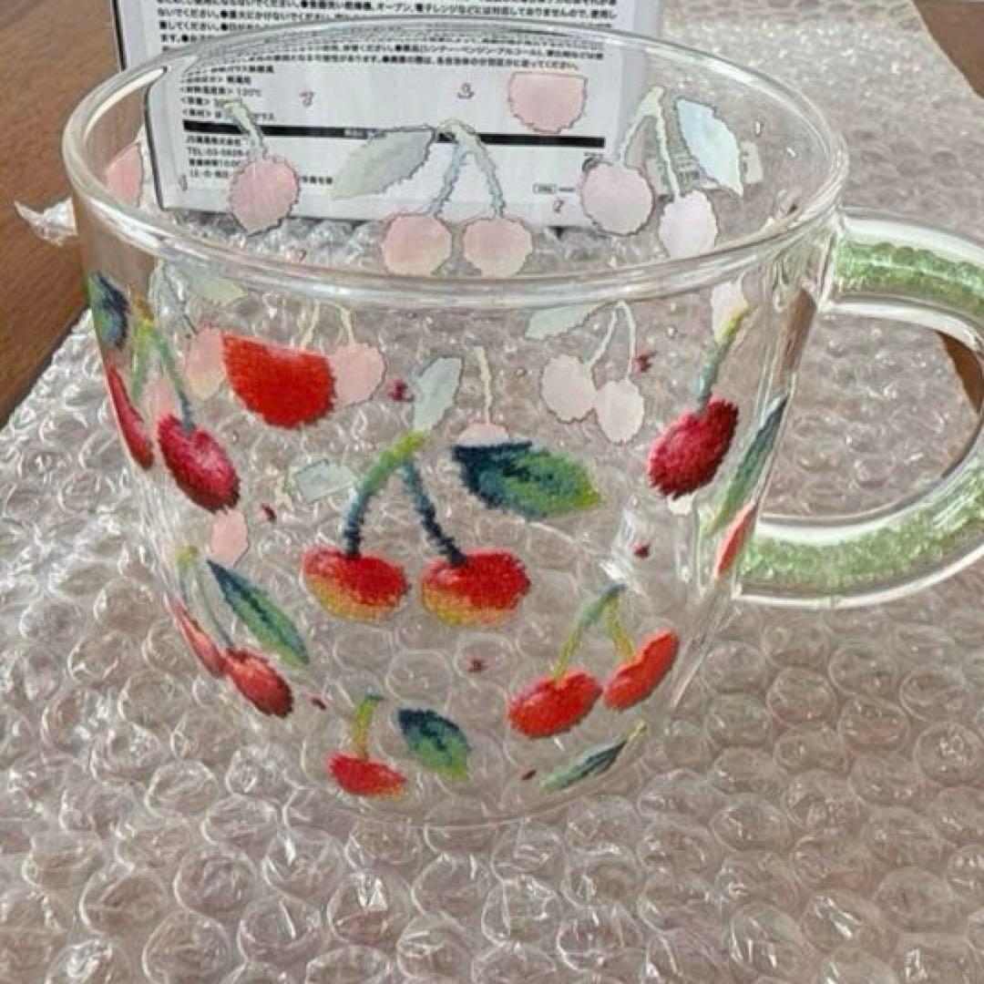 フェイラーハイジ 九谷焼3種セット ガラス皿•カップ チェリー柄