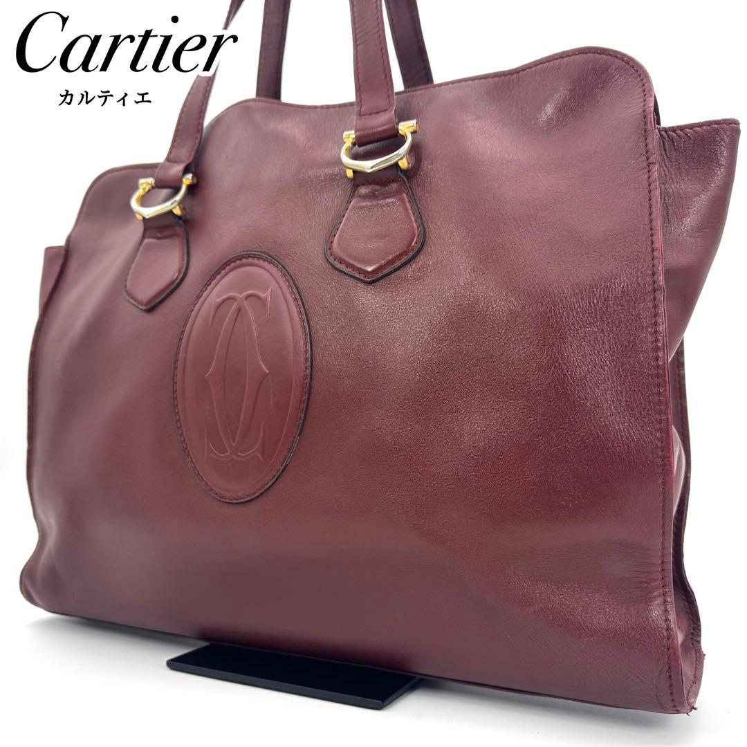 ✨良品✨カルティエ ハンド トートバッグ マストライン 肩掛け 大容量 ボルドー 質屋かんてい局オンラインショップ / 北名古屋店 Cartier【カルティエ