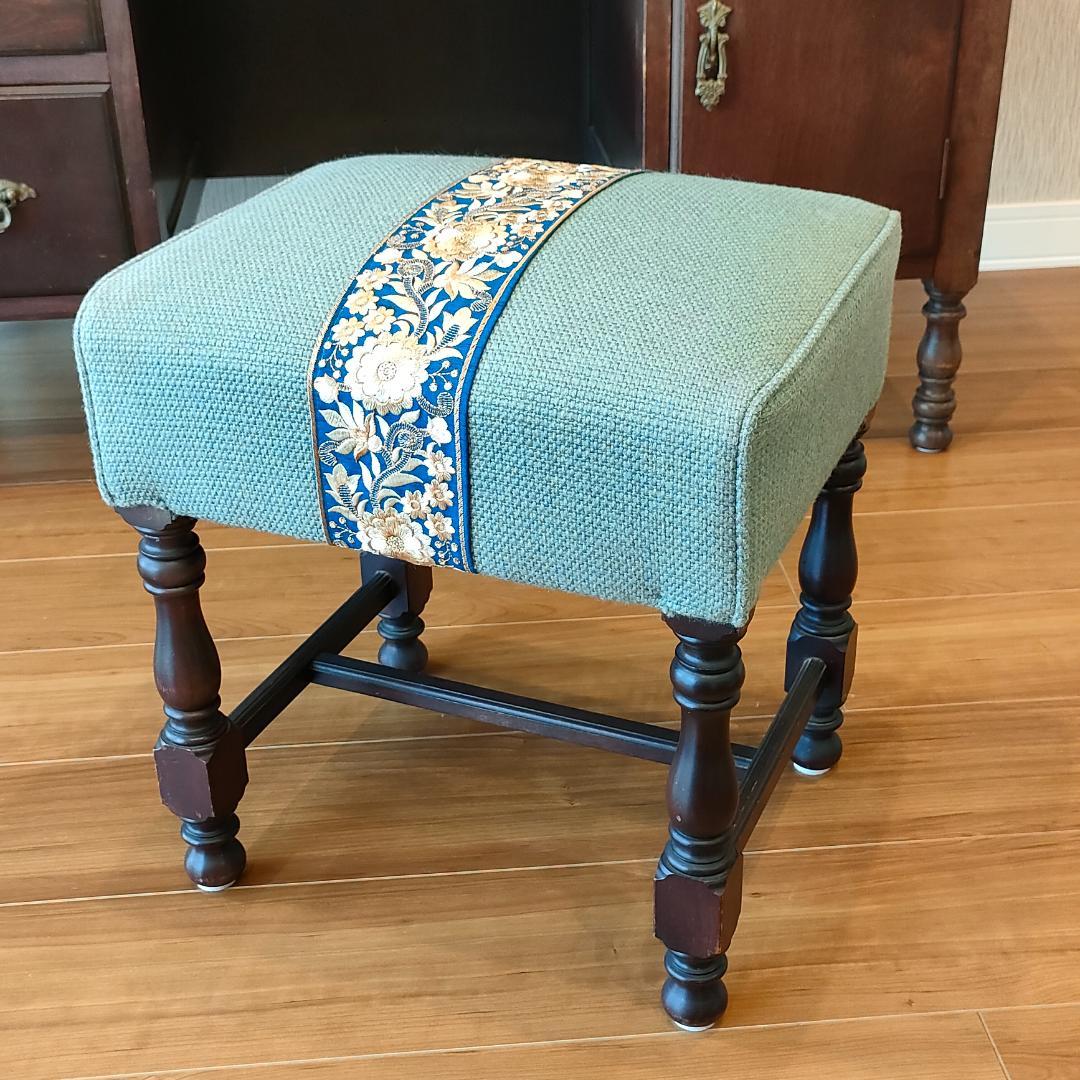 アンティーク 鏡台 スツール セット品 引出し7杯 ろくろ脚