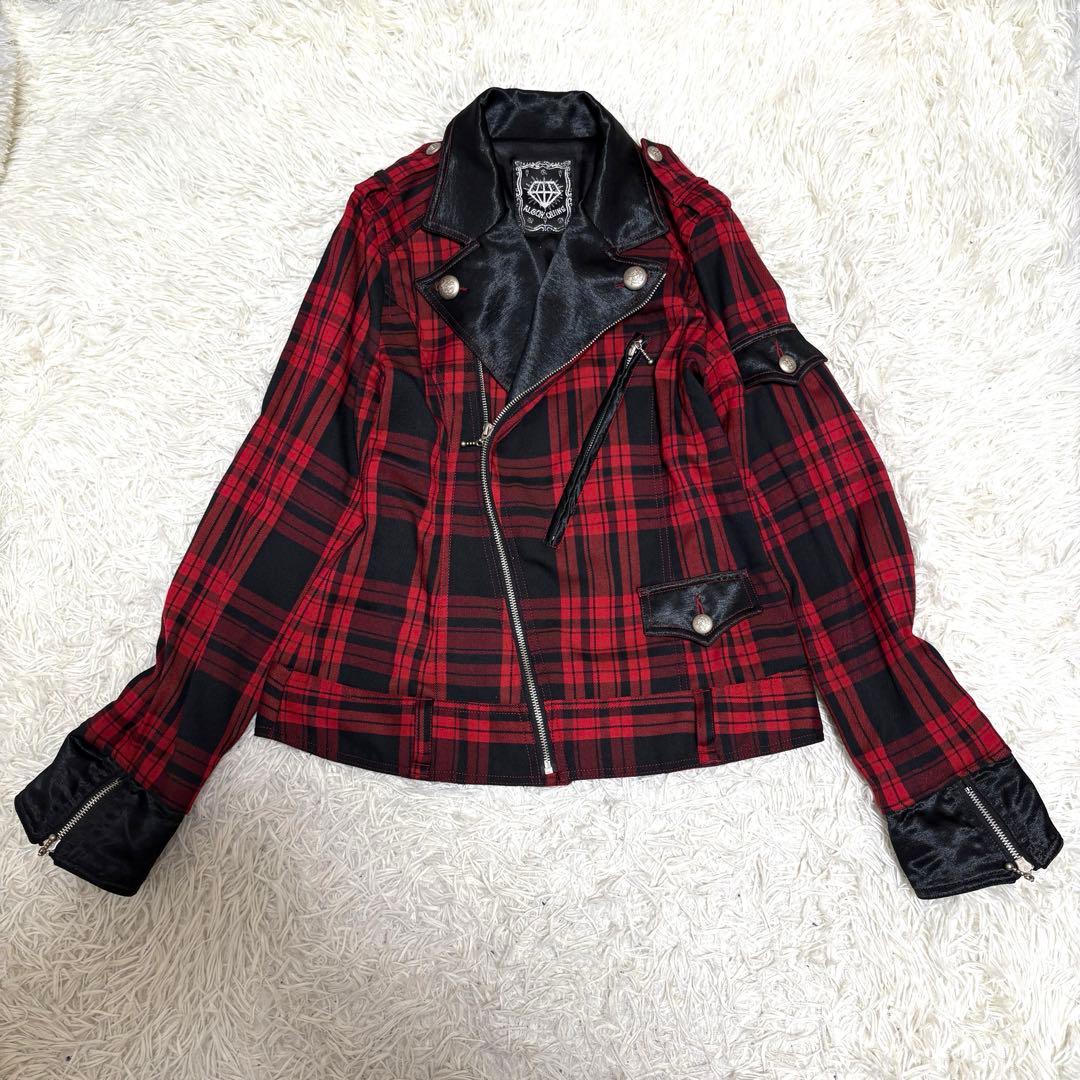 ALGONQUINS ゴスロリ ダブルライダースジャケット チェック 赤 ロック