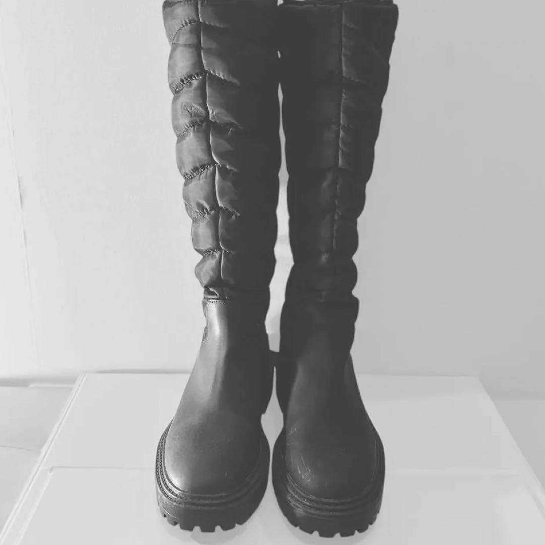☆ZARA☆ザラ ブーツ ロングブーツ スノーブーツ ブラック 黒 25cm 靴