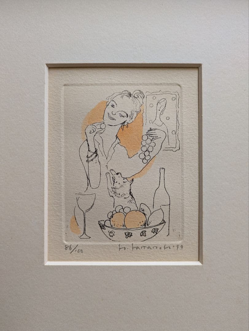 revi様用 Y・Y山本容子さんの手彩色銅版画 untitled ル―