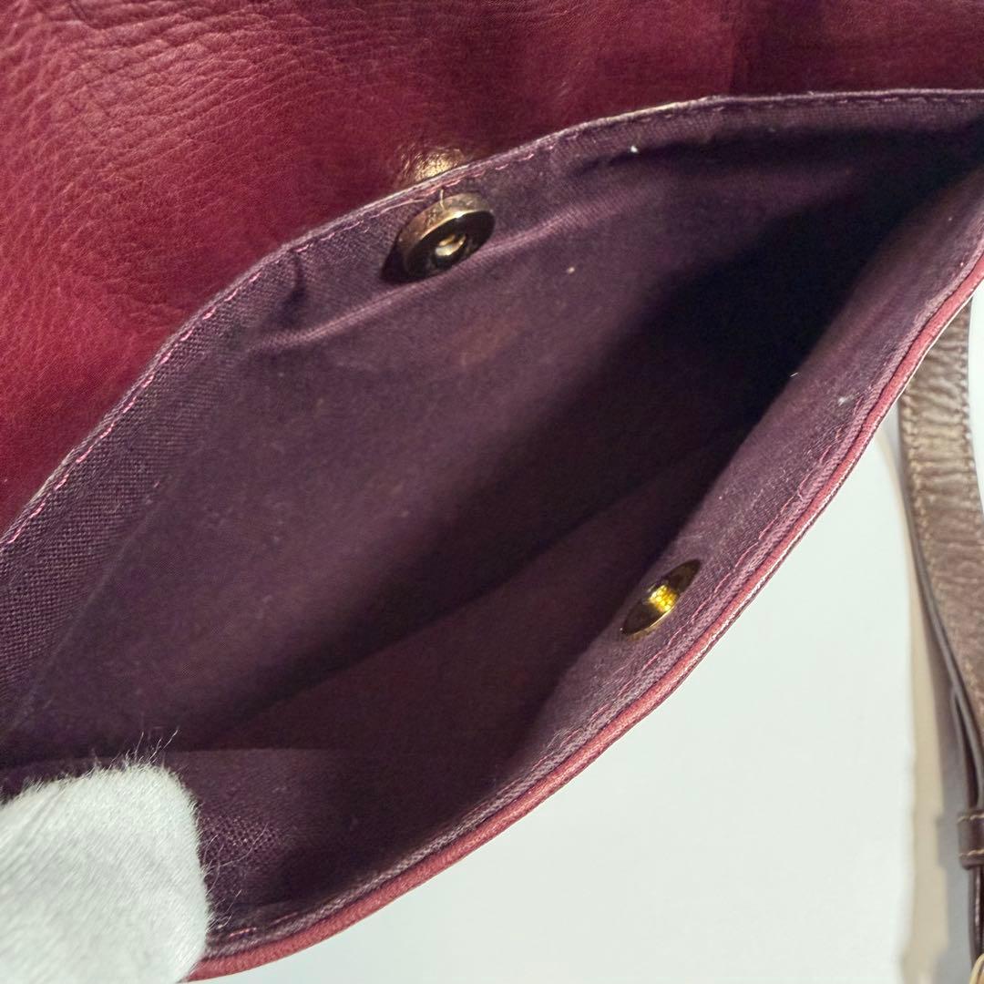 美品】ポールスミス ショルダーバッグ シボ革 マルチストライプ