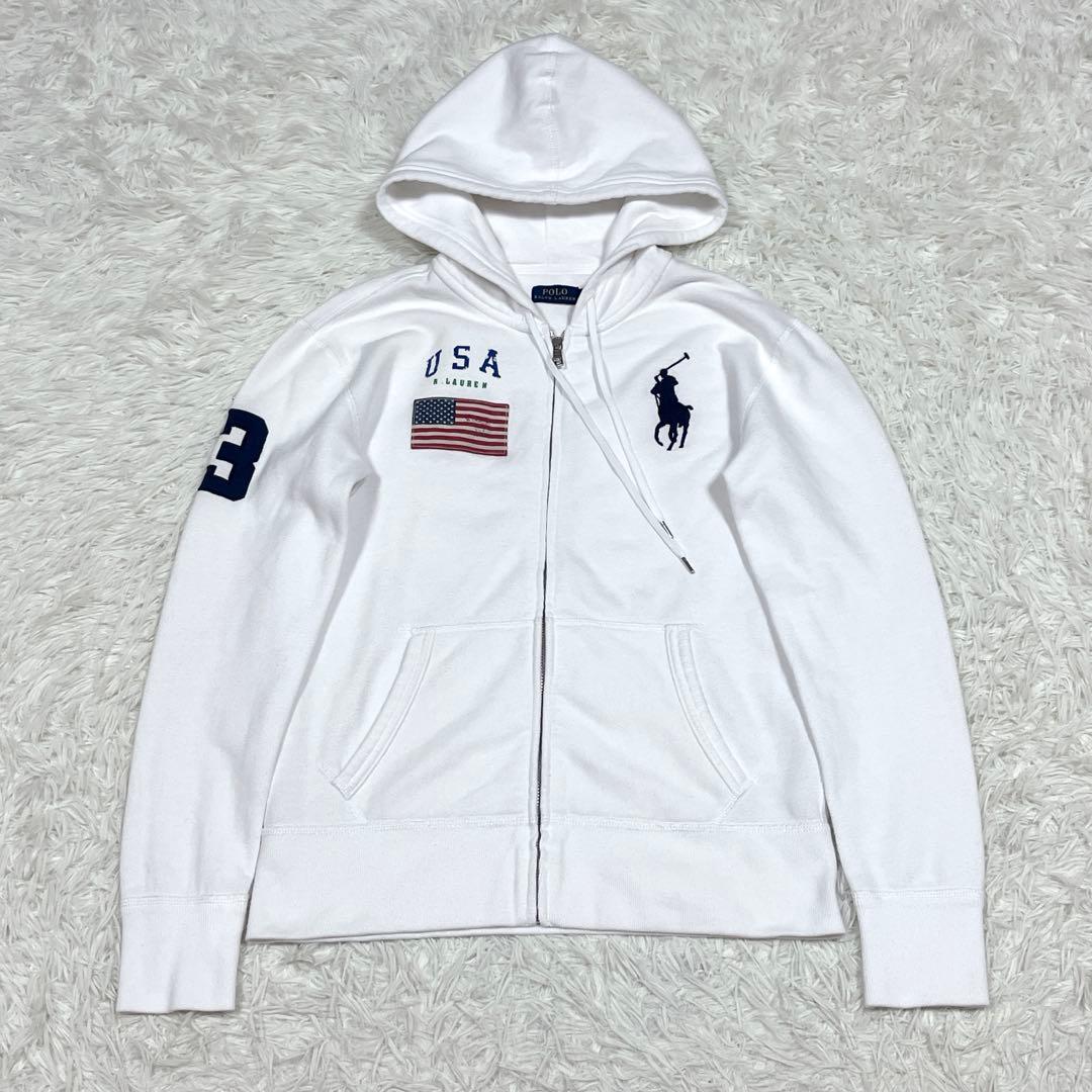 ラルフローレン ビッグポニー ジップアップパーカー ホワイト