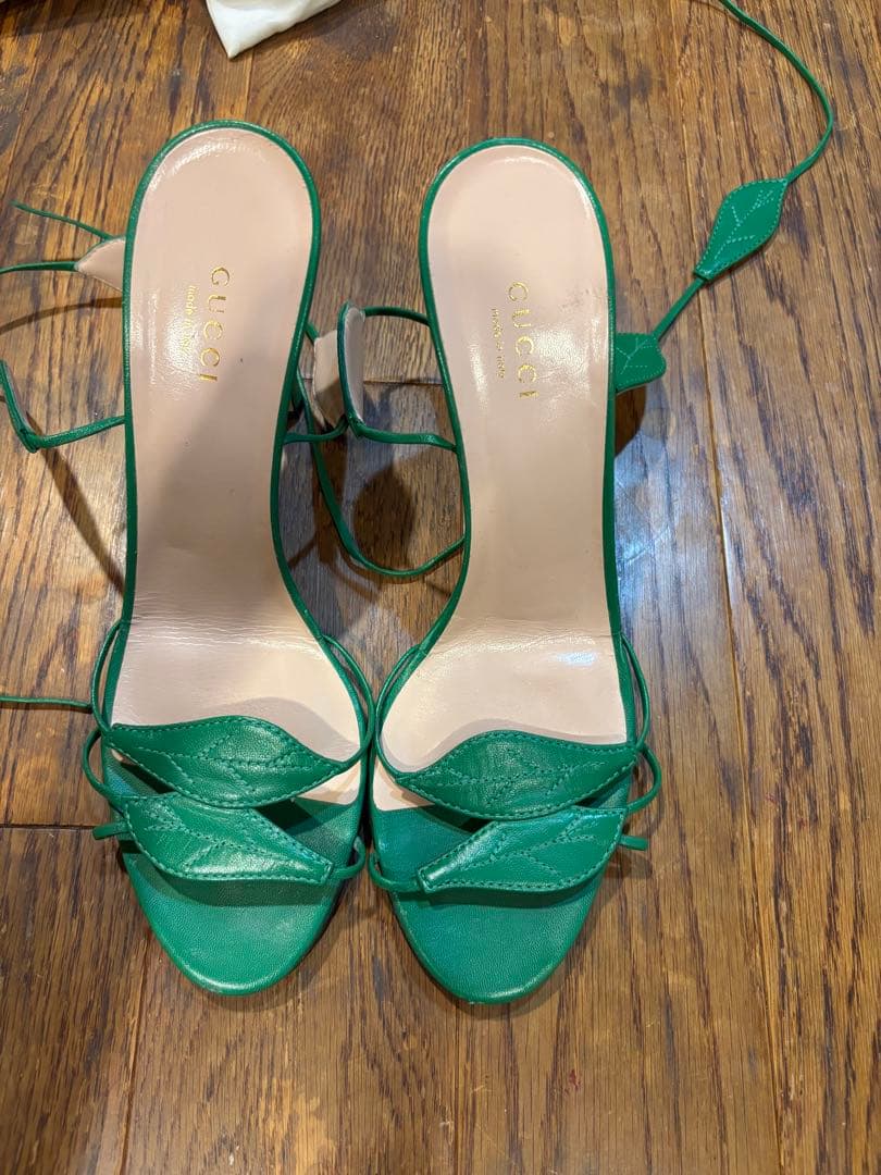 GUCCI グリーン ストラップヒールサンダル 名東】【GUCCI】グッチ アディダス コラボ サンダル グリーン ホワイト