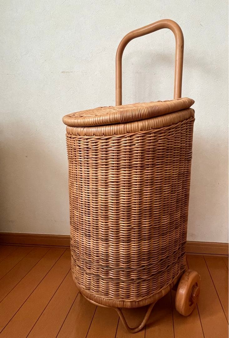ラタン カート 籐 ショッピングカート - メルカリ