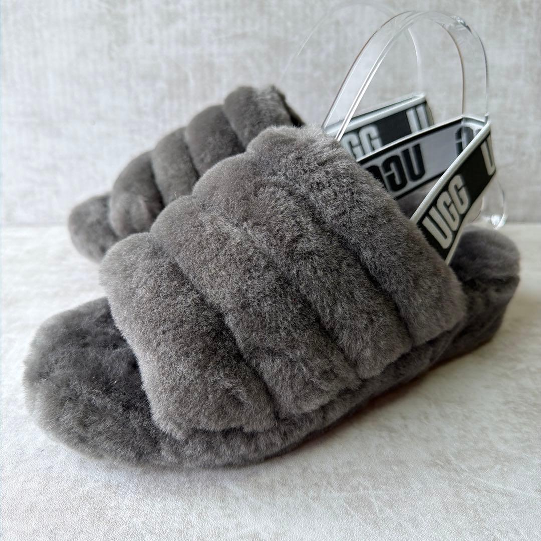 ⭐️未使用⭐️UGG アグ フラッフイヤー スライド サンダル 23cm グレー UGG（アグ） 【並行輸入】アグ ウィメンズ フラッフ イヤー スライド