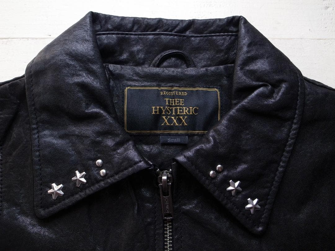 HYSTERIC GLAMOUR スタッズ レザー シングルライダースジャケット