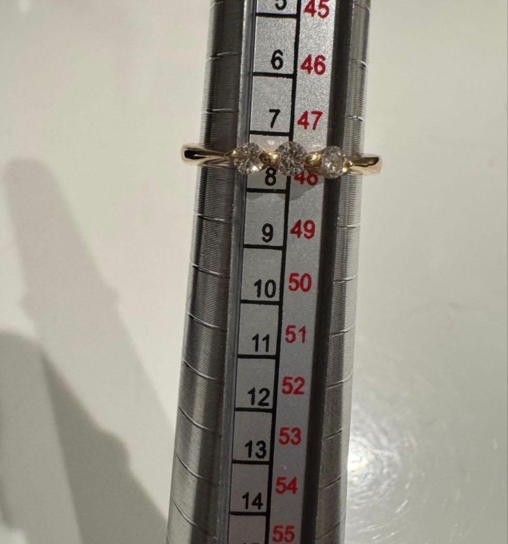 K18 ダイヤモンド 3石　0.2ct リング　ゴールド　刻印あり