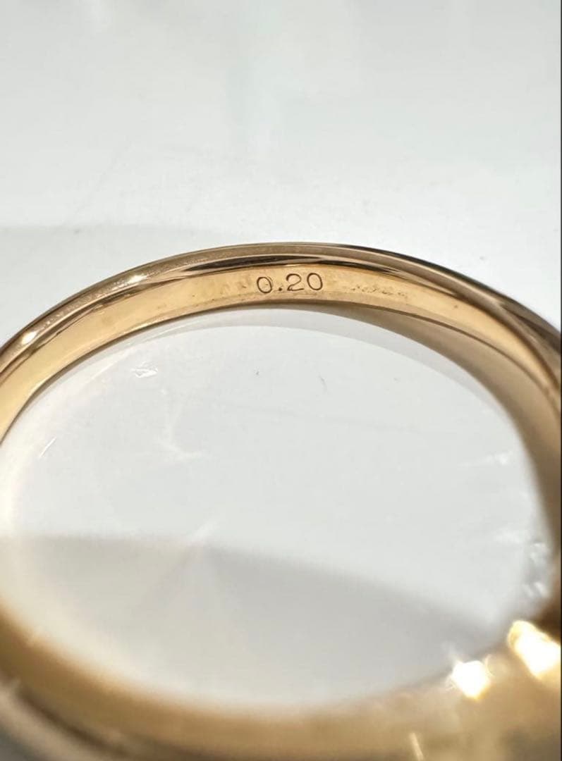 K18 ダイヤモンド 3石　0.2ct リング　ゴールド　刻印あり