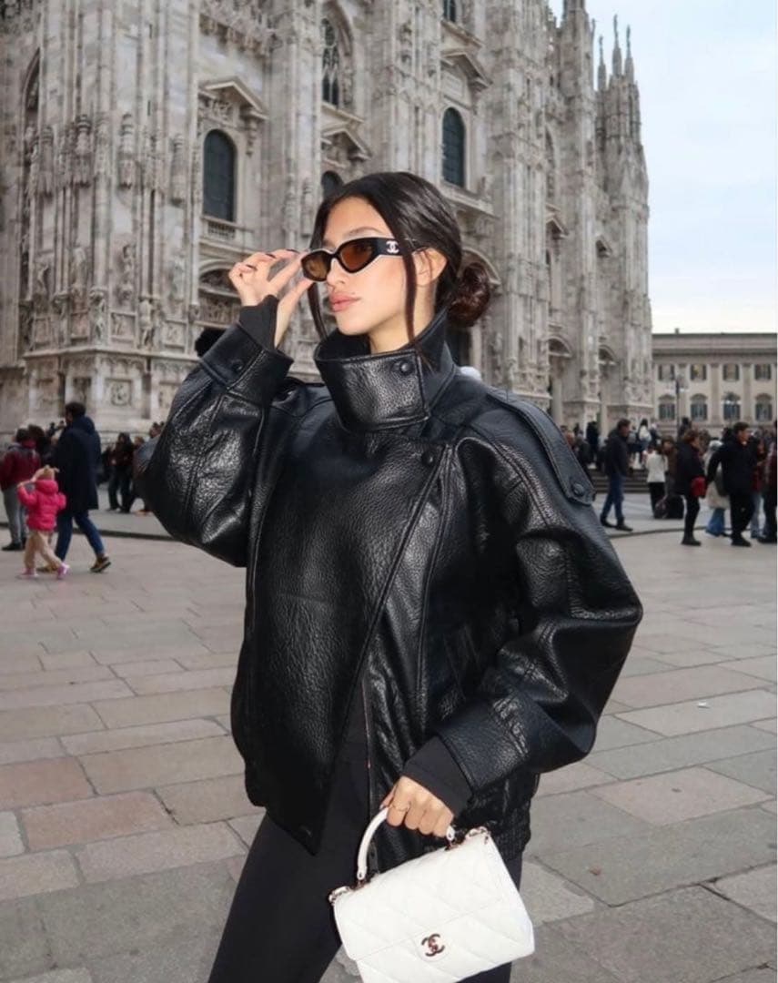 ZARA フェイクレザージャケット タグ有り XS ザラ ZARA - 即発送 正規品 新品 ザラ zara XS フェイクレザージャケット