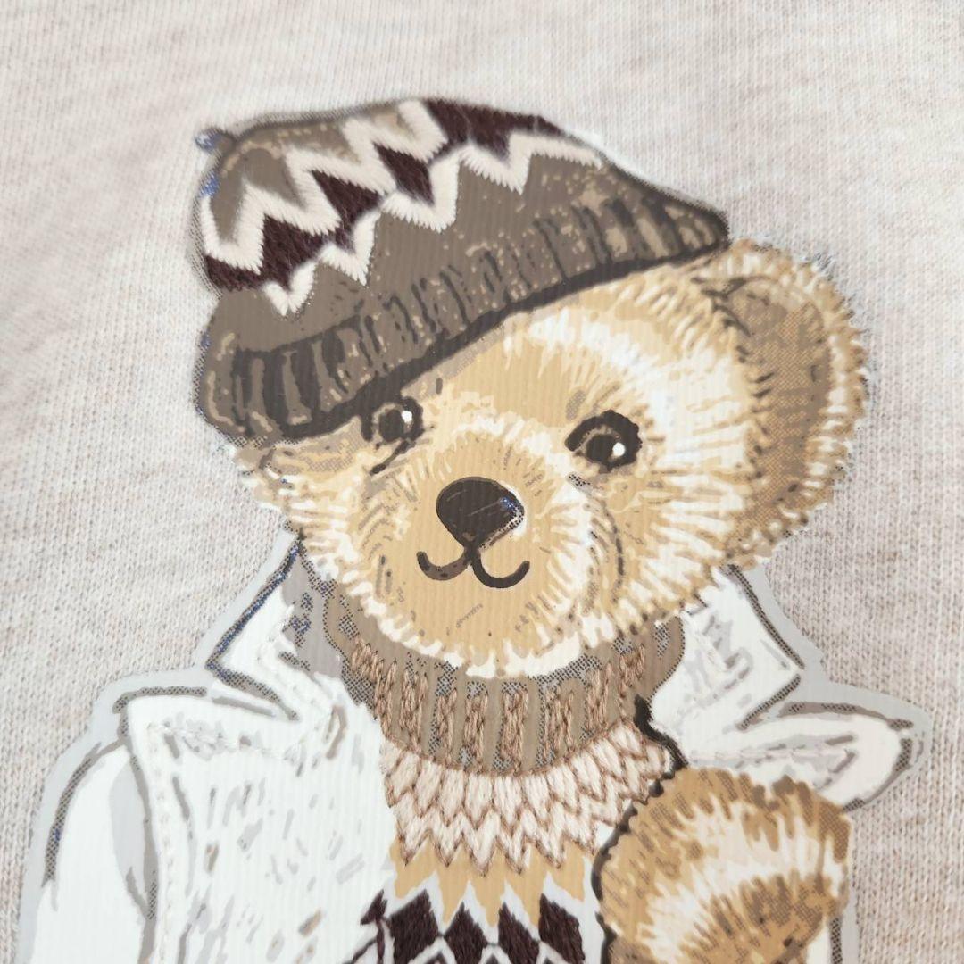 極美品】ポロラルフローレン ポロベア パーカー 刺繍 M オートミール