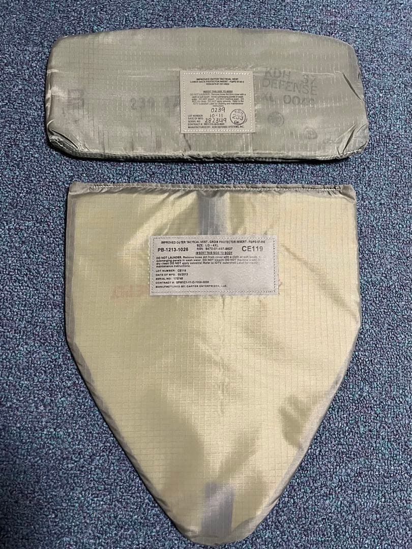 米軍実物 放出品 ソフトアーマー前後2枚セット Mサイズ - メルカリ