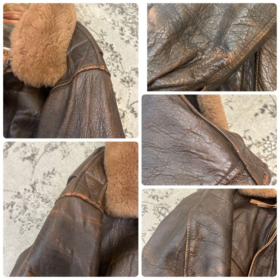 HARLEY-DAVIDSON G1 レザーフライトジャケット 襟ボア ライナー - メルカリ