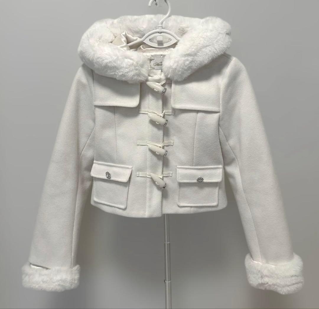 ミシェルマカロン ショートダッフルコート xs 完売品ミシェルマカロンショートダッフルコート♡新品タグ付グレーXS