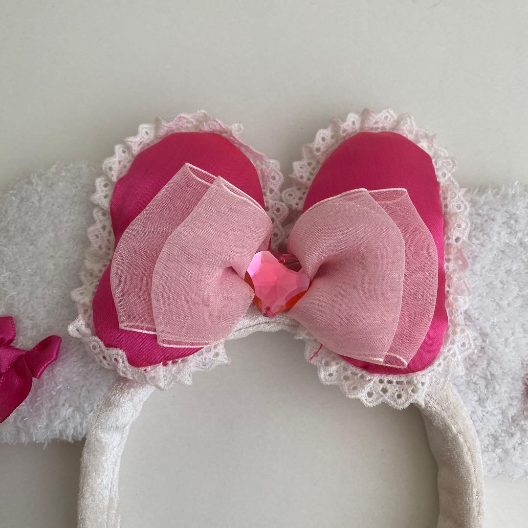 Disney ディズニー ミニー カチューシャ イヤリング リボン ピンク