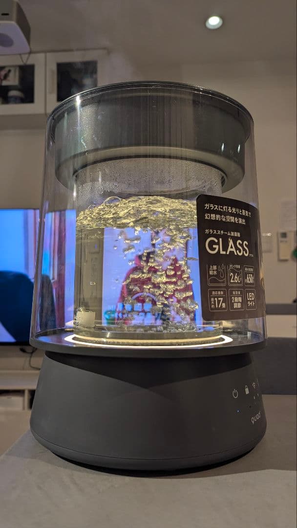 QUADS ガラス スチーム加湿器 ガラスポッド式 グレー - メルカリ