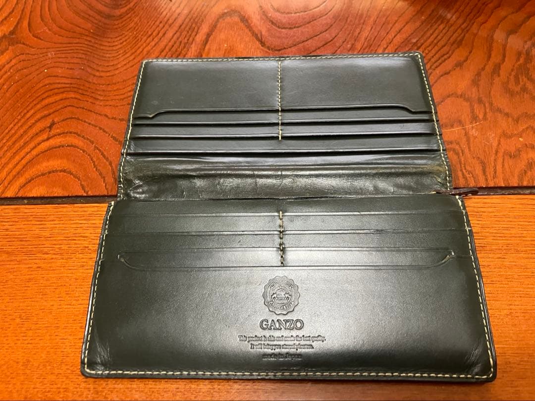 山の民　GANZO ダークグリーン ブライドルレザー 長財布 CORDOVAN(コードバン) ファスナー小銭入れ付き長財布｜コードバン｜最
