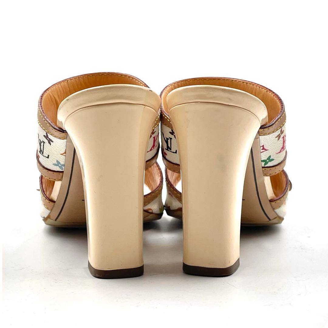 《超美品》ルイヴィトン サンダル パンプス モノグラム マルチカラー35 1/2