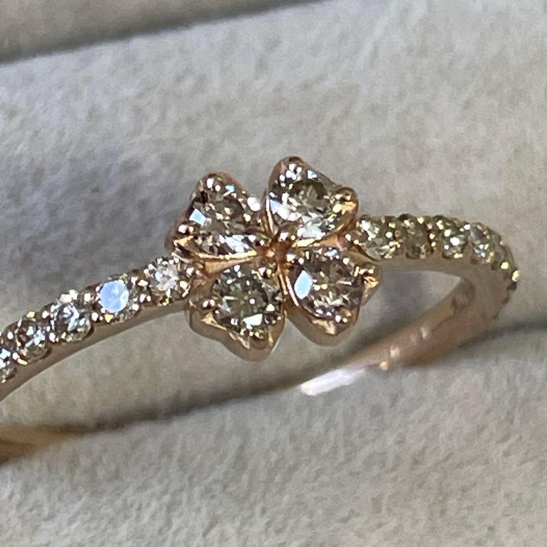 #12号♡K18♡0.41ct♡クローバーモチーフリング