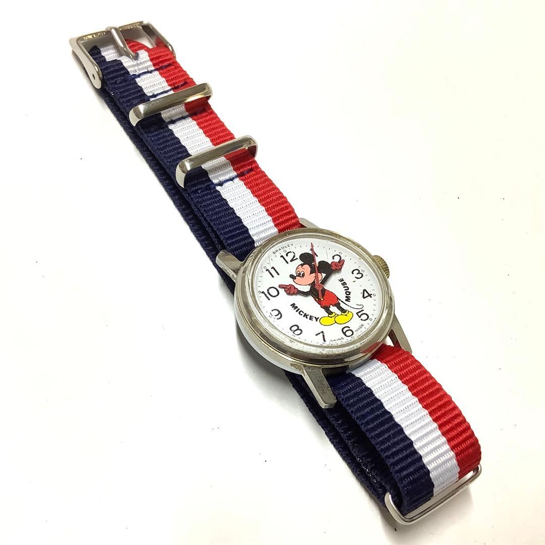 レトロ希少70年代、稼働品】BRADLEY ミッキーマウス 手巻き腕時計