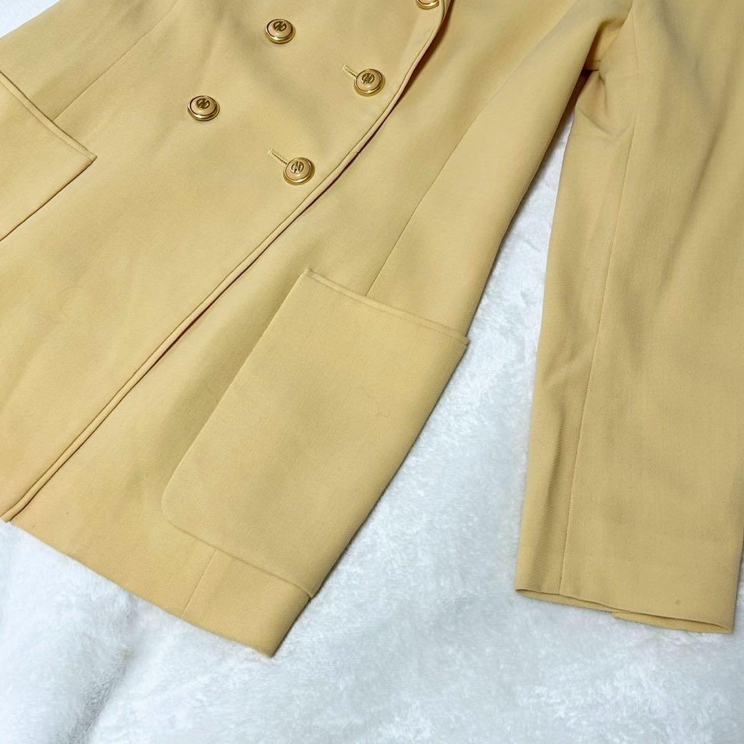 ☆美品☆セリーヌ テーラードジャケット ロング 36 金ボタン イエロー