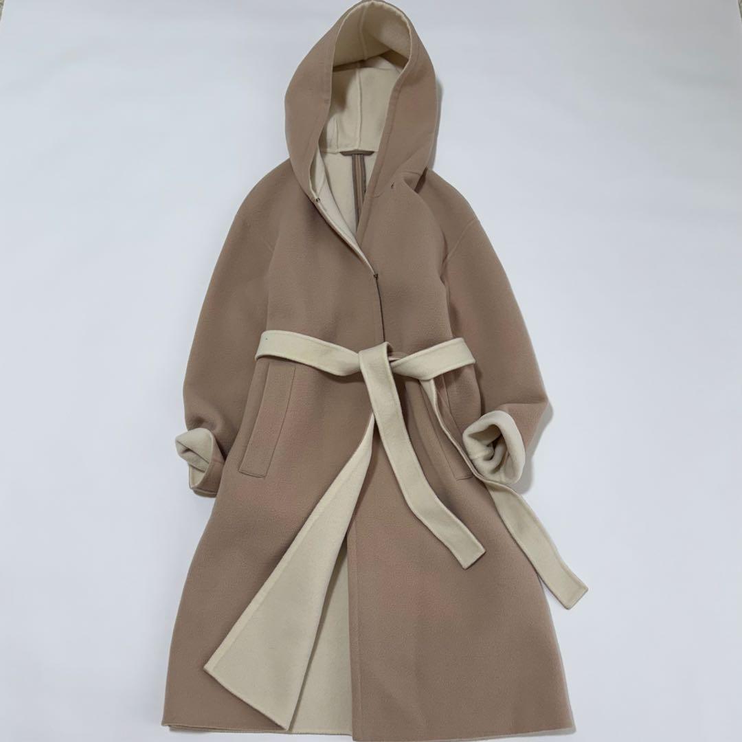 美品✨ マッキントッシュ ウールリバー ダブルフェイス フード付きコート Merfirge 爆買 フード付きコート ウール混 ダブル フェイス