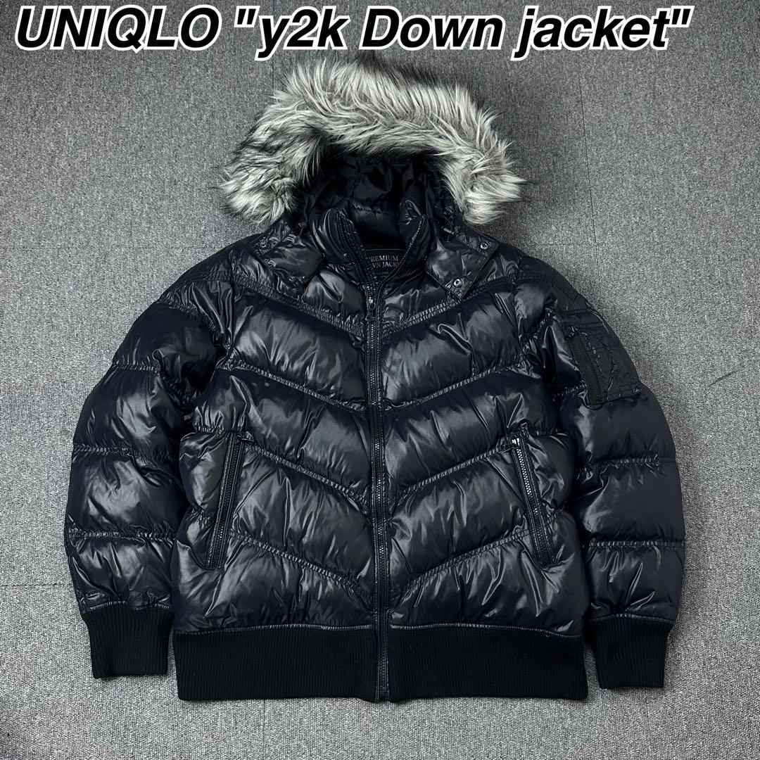 UNIQLO y2k ファー付き ダウンジャケット パーカー ユニクロ 00s OLD UNIQLO オールドユニクロ ファー付き プレミアム ダウンジャケット