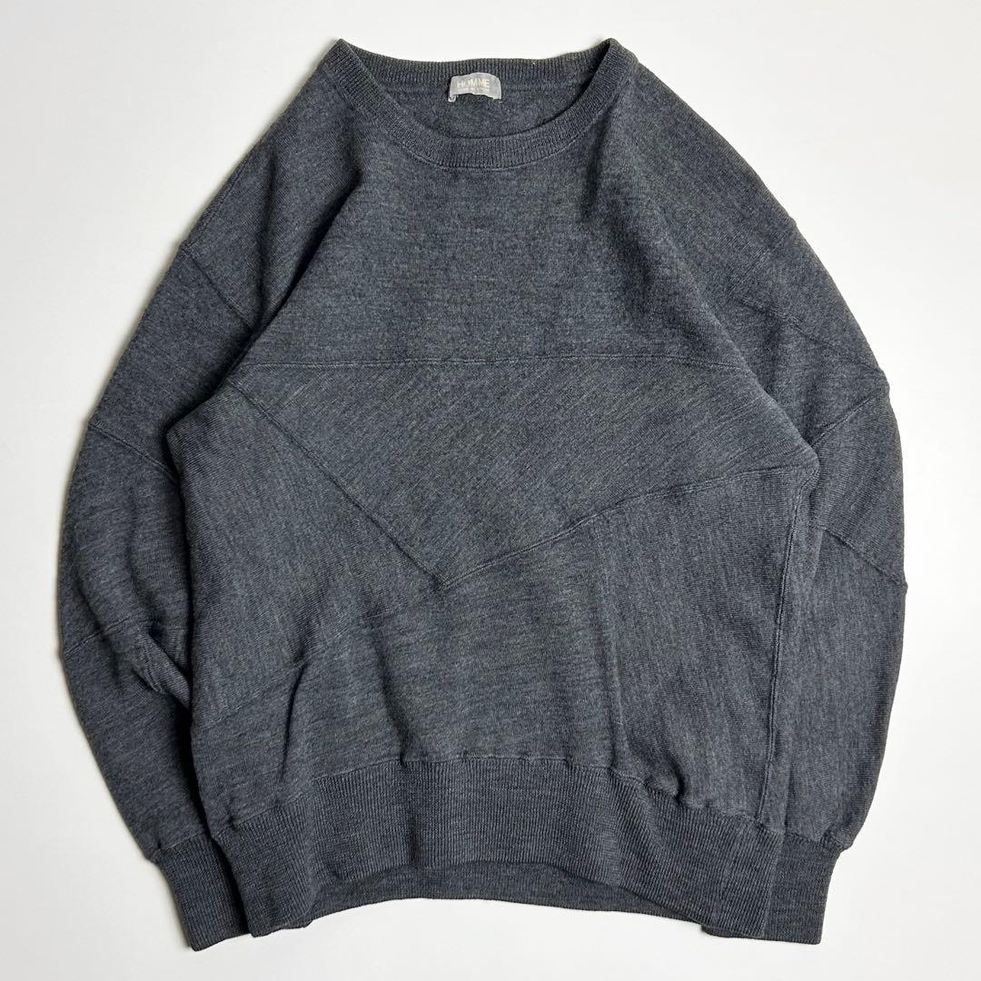 70〜80s【希少】コムデギャルソンオム/デカオム/ウールジャージーニット 最初期 希少70's COMME des GARCONS HOMME ざっくり ウール ニット