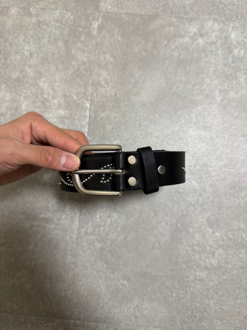 フラワースタッツ ベルト 昭南ベンズツタ＆フラワースタッズベルト ブラック その他ファッション